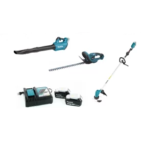 DUR190LZX3 brush cutter + DUB184Z blower + DUH523Z hedge trimmer 520 mm including charger + 2 18V-2X5AH batteries