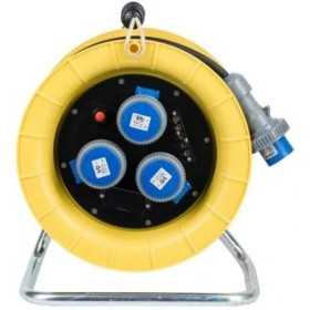 Extension cable reel with cable - 50 m - 3 sockets 3gx1.5 ip44