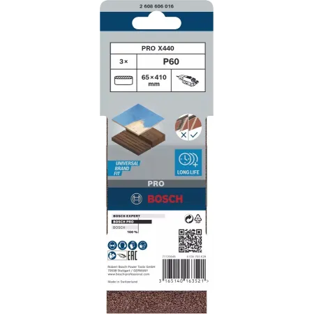 Sanding belts 65x410 bosch - 2608606016 - red-gr. 60-pcs.3