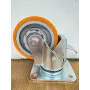 Cast iron polyurethane wheel - d.100x25 - swivel w/o pc/brake