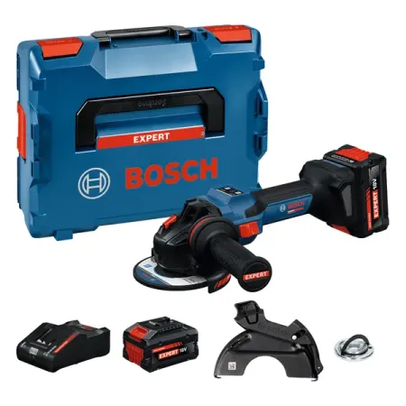 Bosch Expert 125 EXWS 18V-15S Angle Grinder with 2 Batteries and Charger