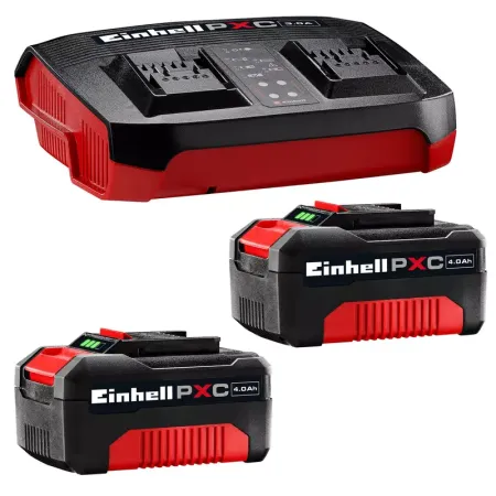 Einhell Start Pro Battery Kit - 2 x 4Ah + Charger - Pro Line with Double Charger