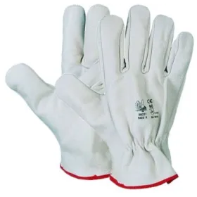 White flower gloves - size L/10 - bordered
