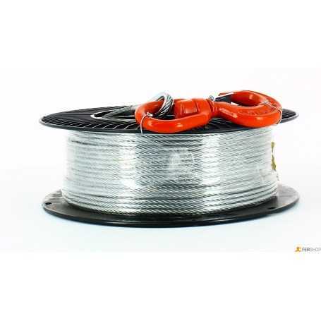 Steel cable x winch - d.mm.5.0-ml80 - c/swivel hook
